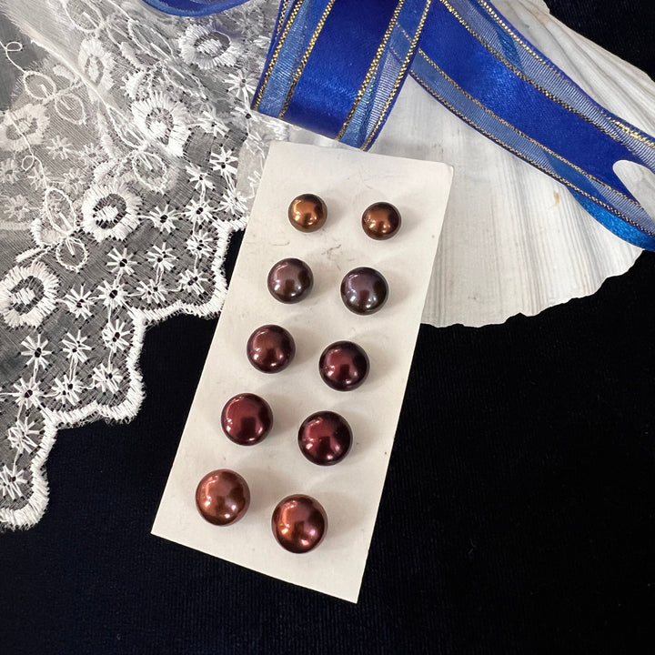 brown Freshwater Studs