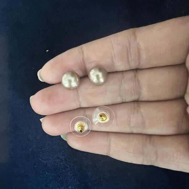 Golden Brown Pearl Studs