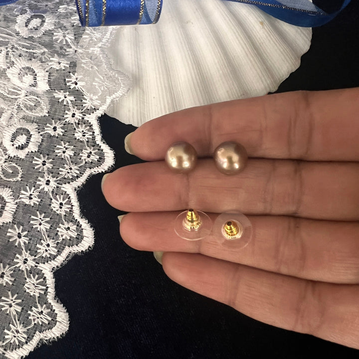 Golden Brown Pearl Studs