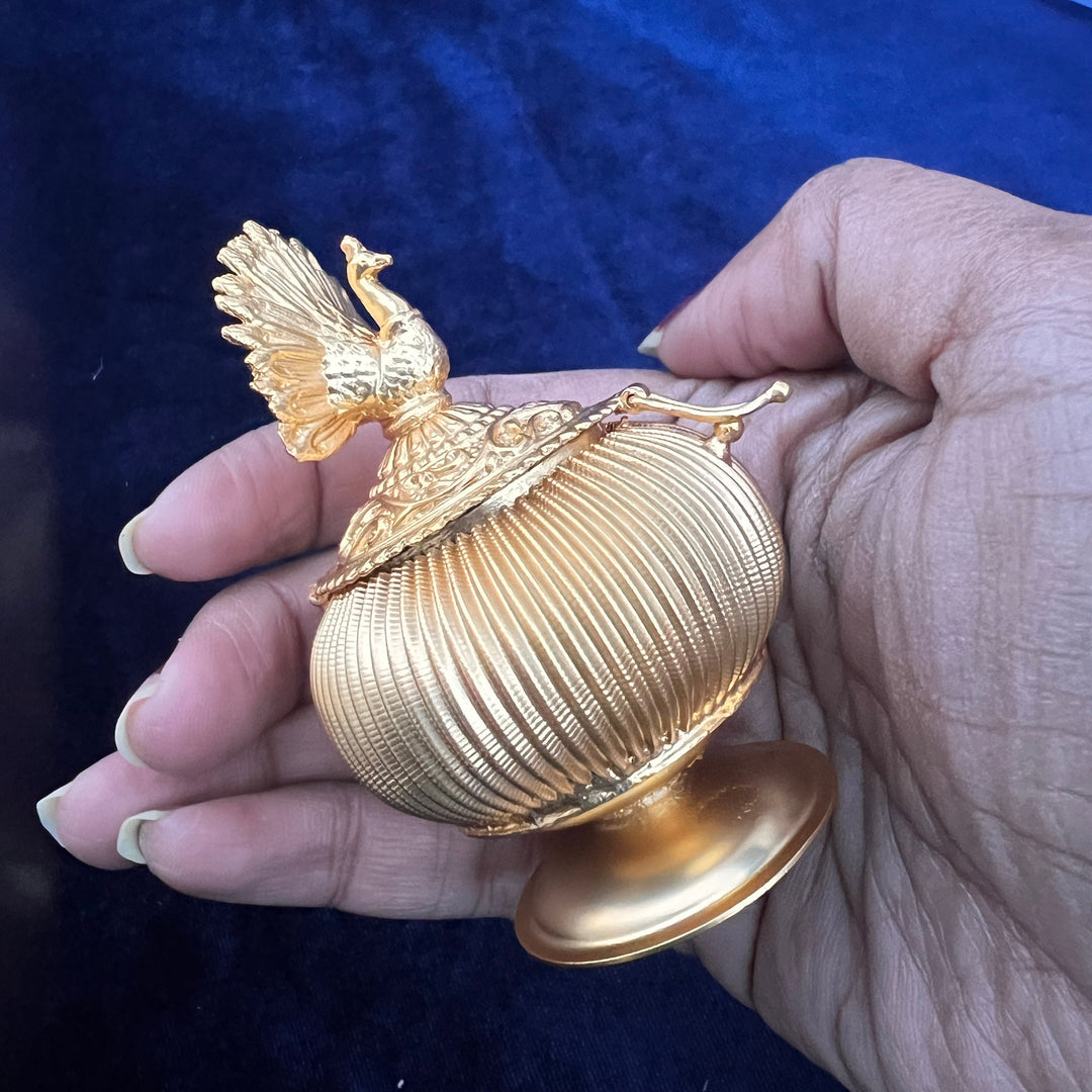 Peacock Kumkum Box