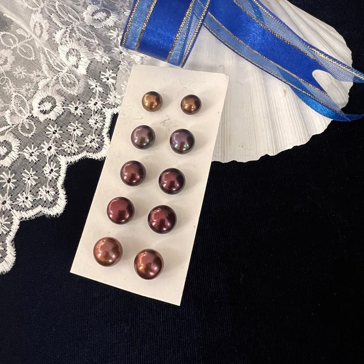 brown Freshwater Studs