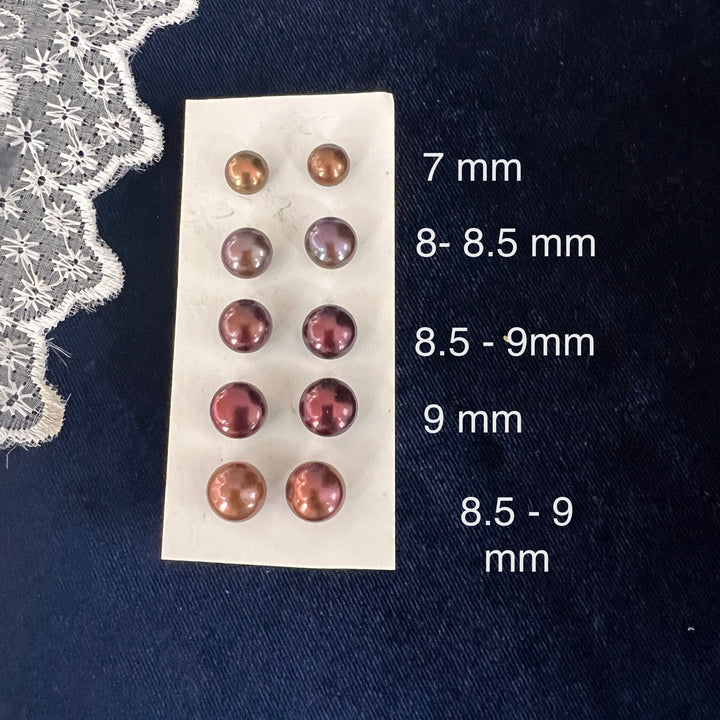 brown Freshwater Studs