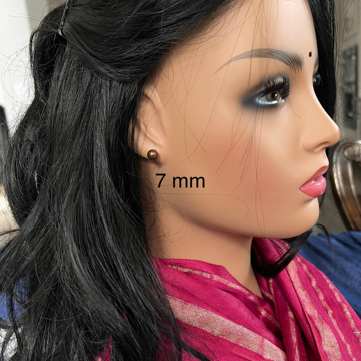 brown Freshwater Studs