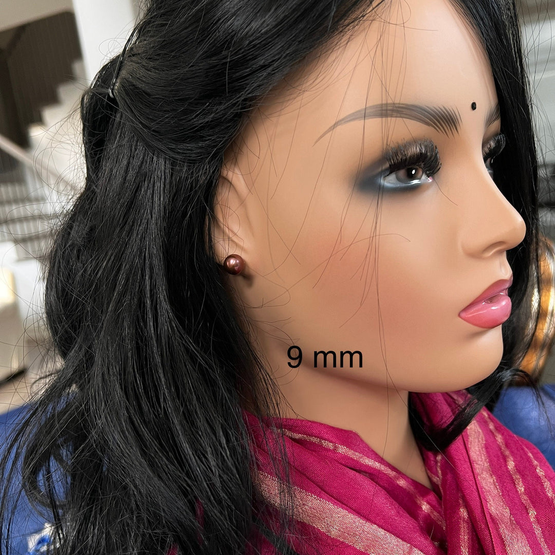 brown Freshwater Studs