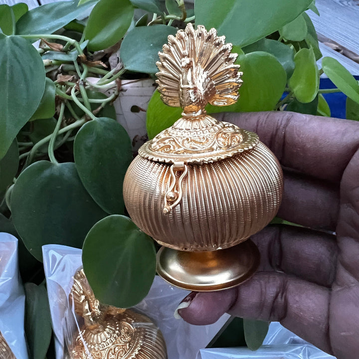 Peacock Kumkum Box