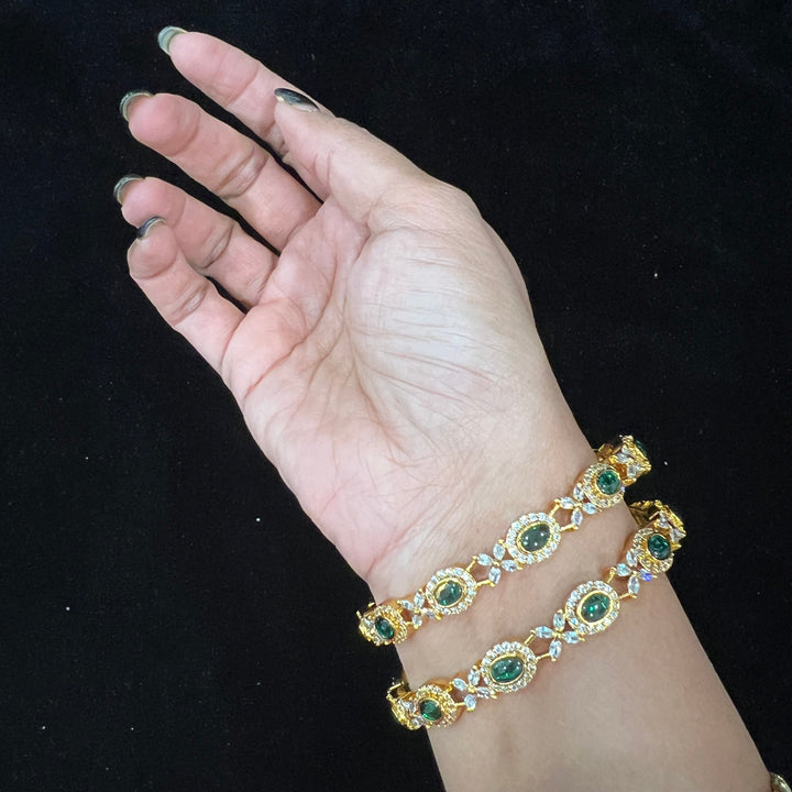 2.10 size Emerald Bangles