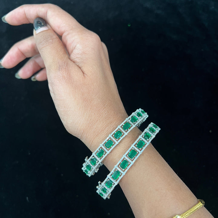 Rhodium color Emerald