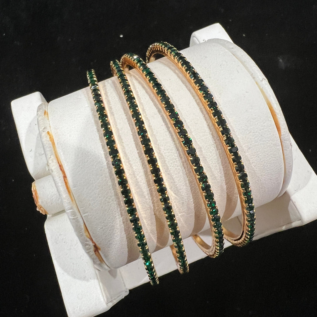 Green stones Bangles