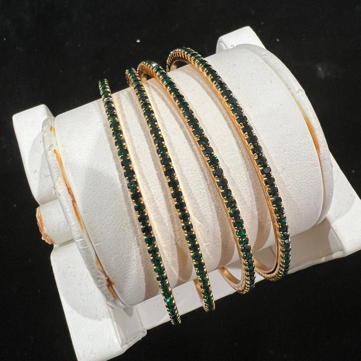 Green stones Bangles