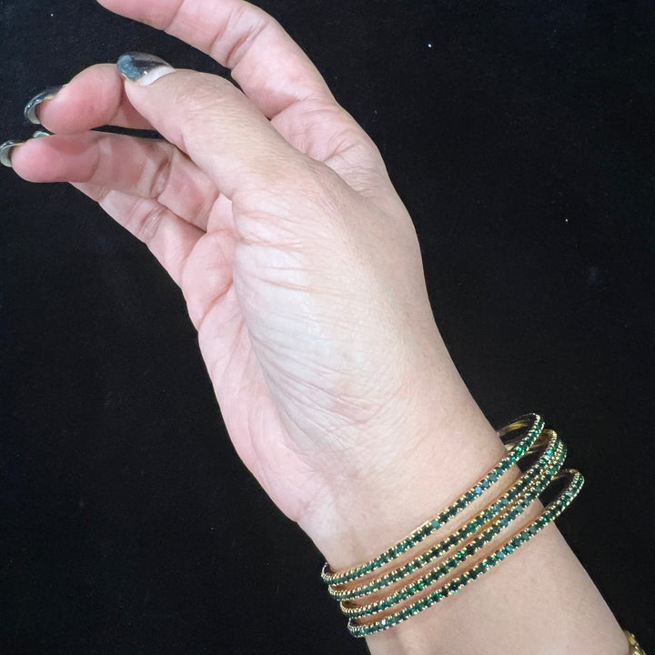 Green stones Bangles
