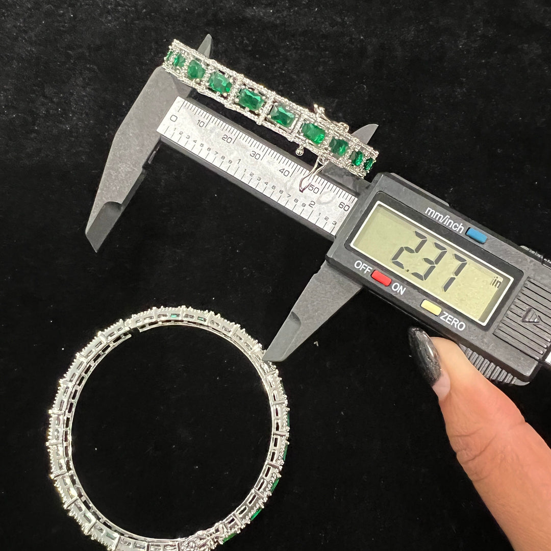 Rhodium color Emerald