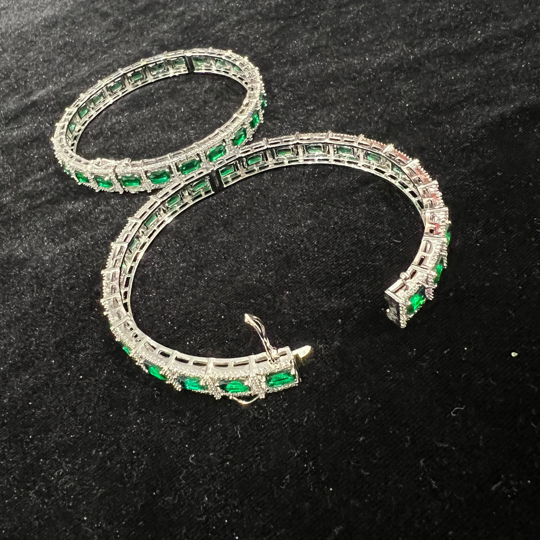 Rhodium color Emerald
