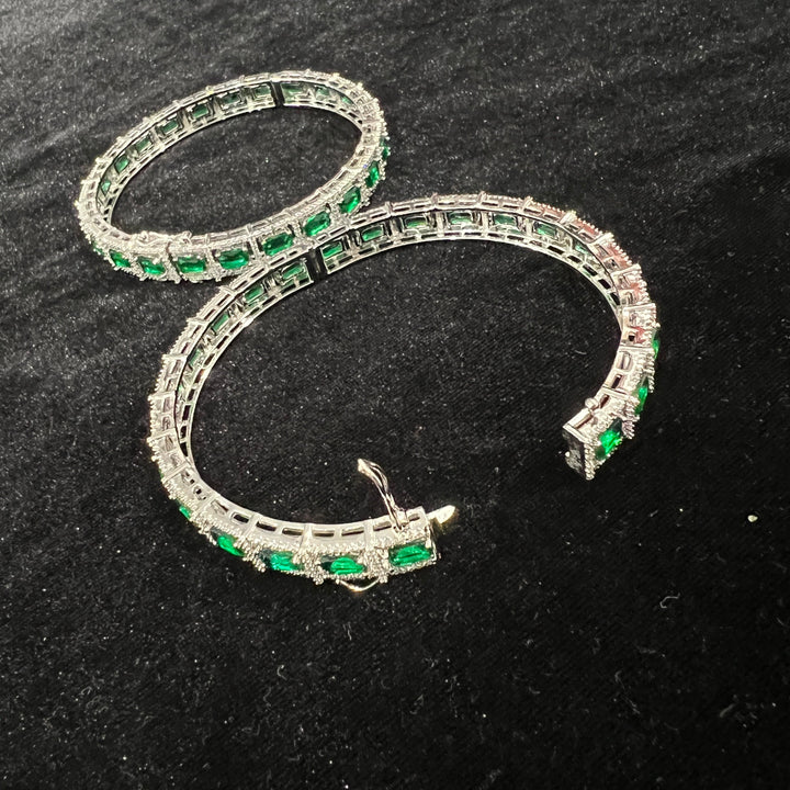 Rhodium color Emerald