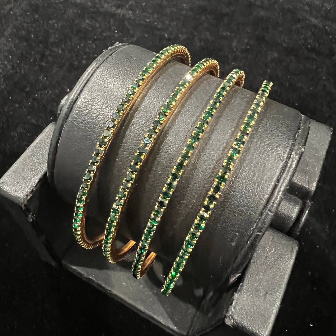Green stones Bangles