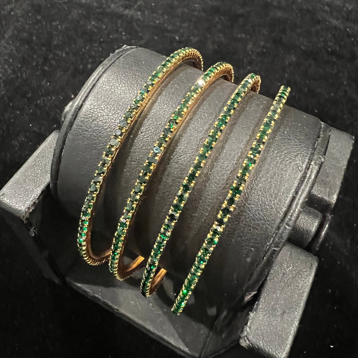 Green stones Bangles