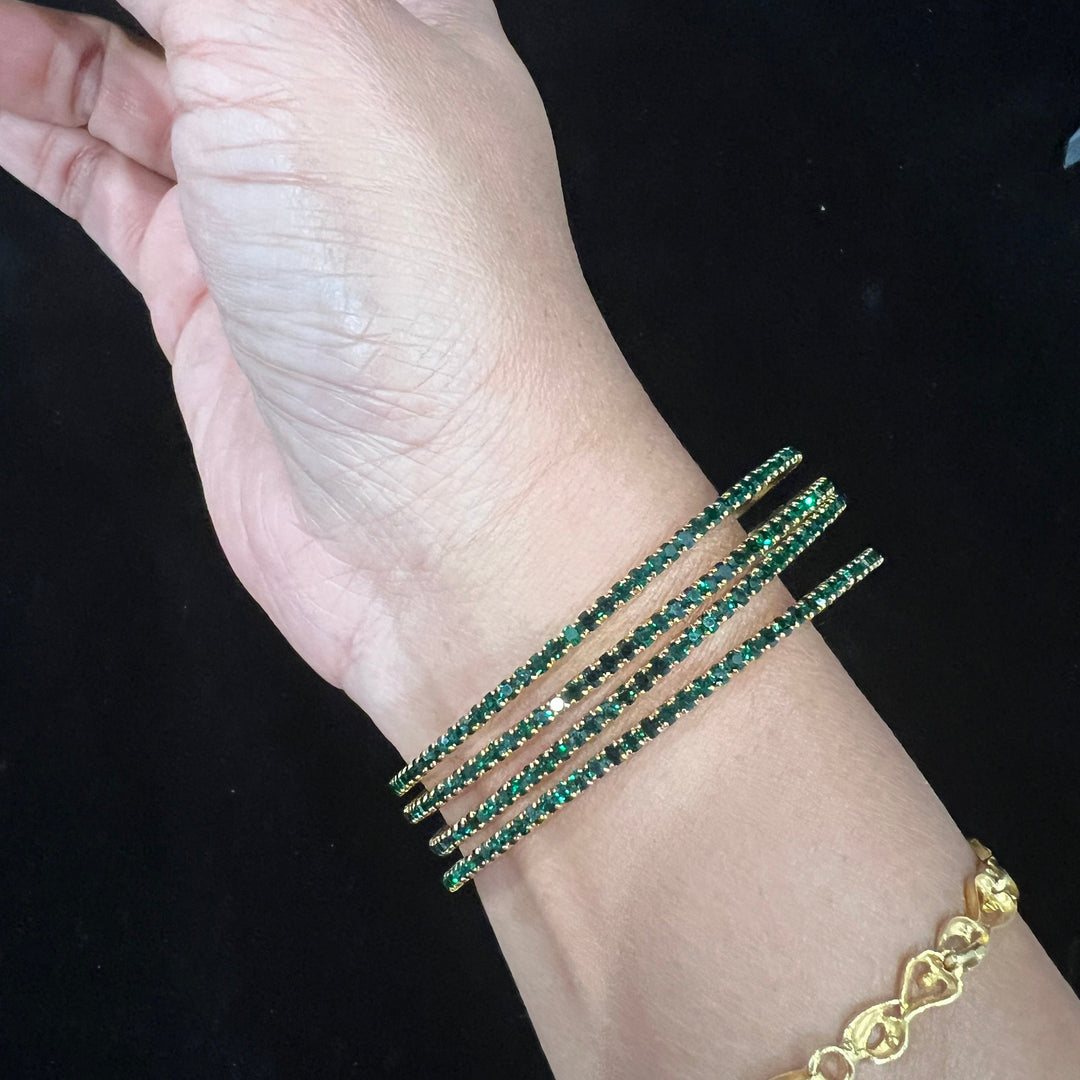 Green stones Bangles