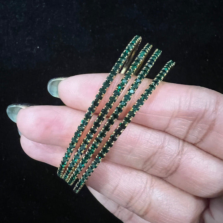 Green stones Bangles