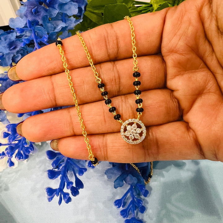 Silver CZ Black Beads