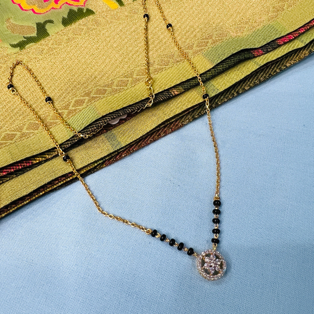 Silver CZ Black Beads