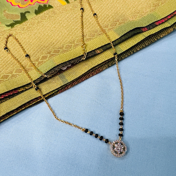 Silver CZ Black Beads