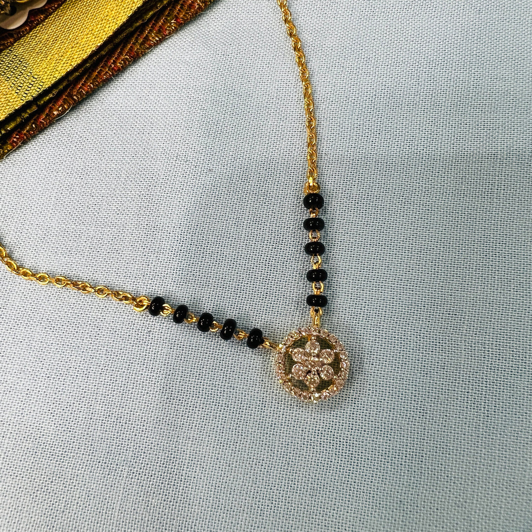 Silver CZ Black Beads