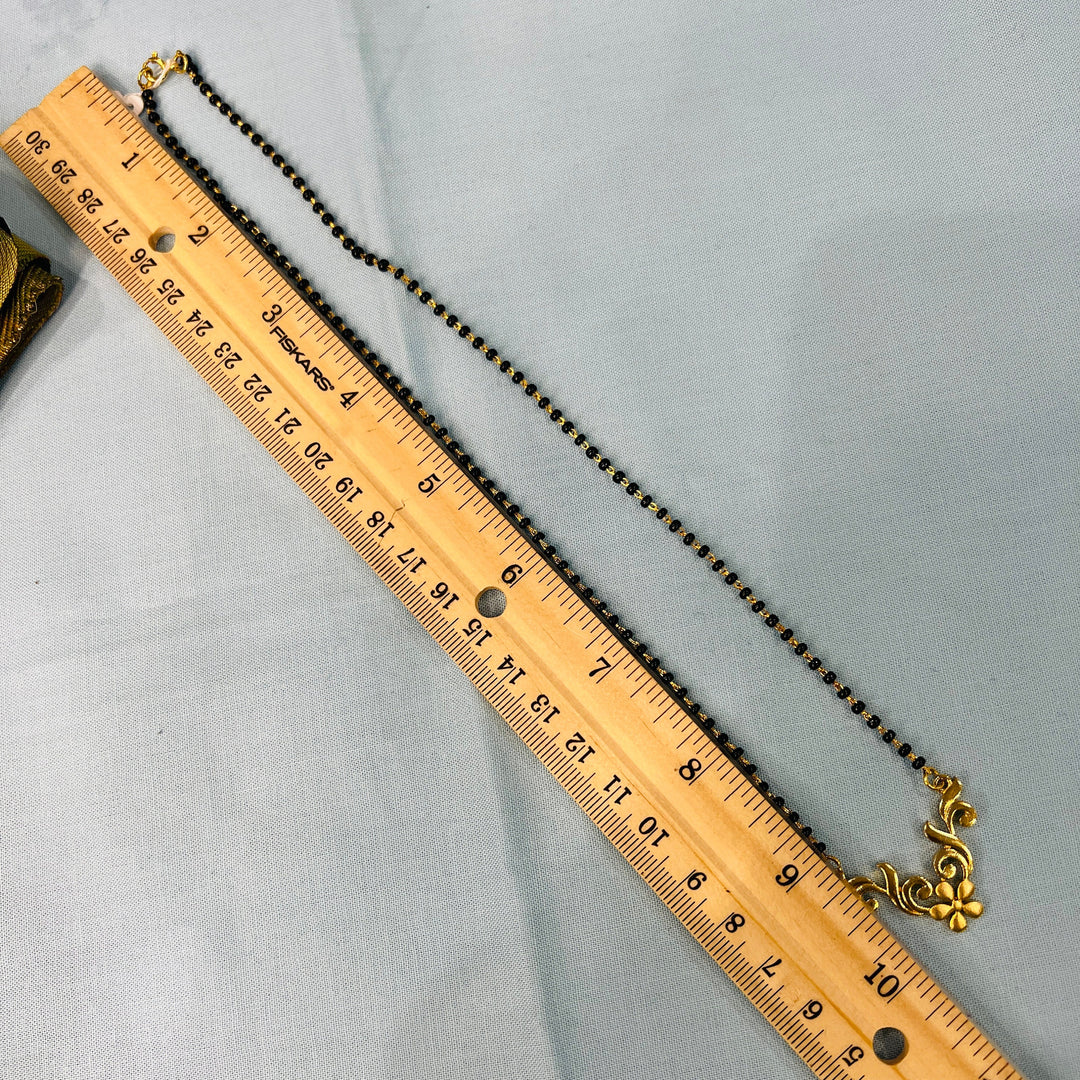 black beads plain pendant