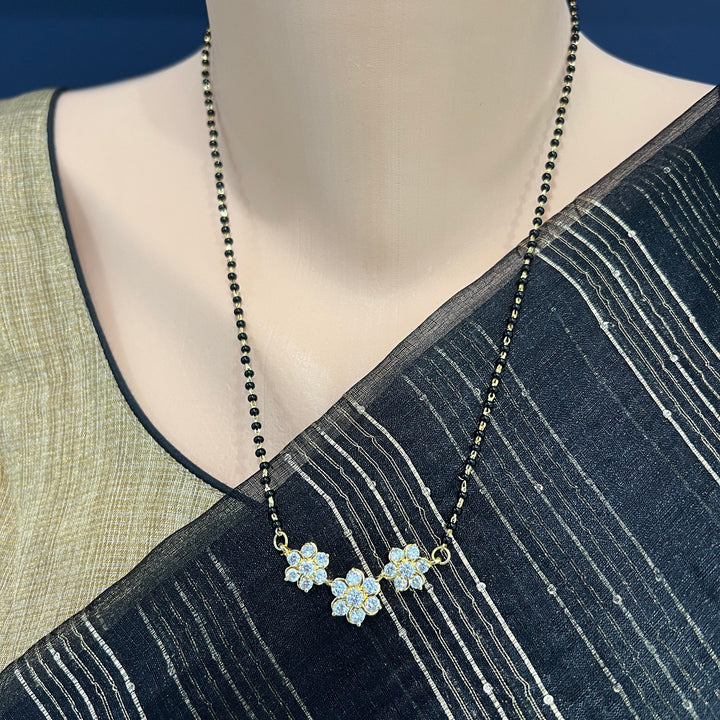 3 flower Black Beads