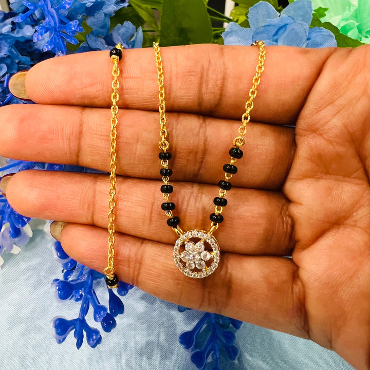 Silver CZ Black Beads