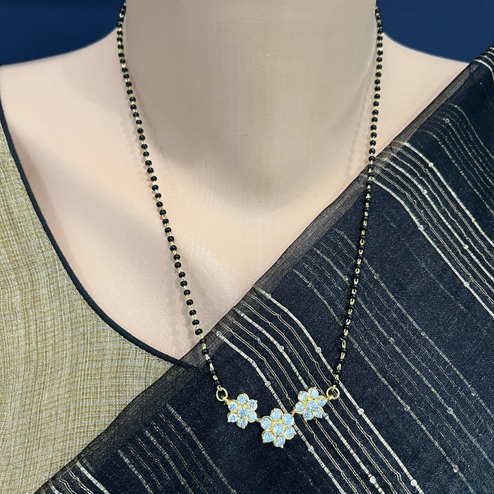 3 flower Black Beads