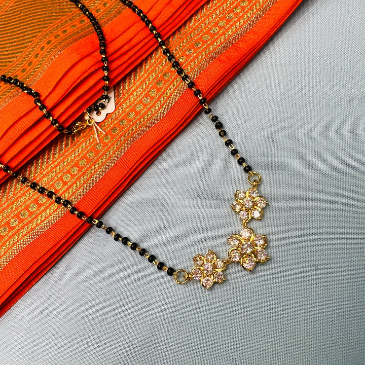 3 flower Black Beads