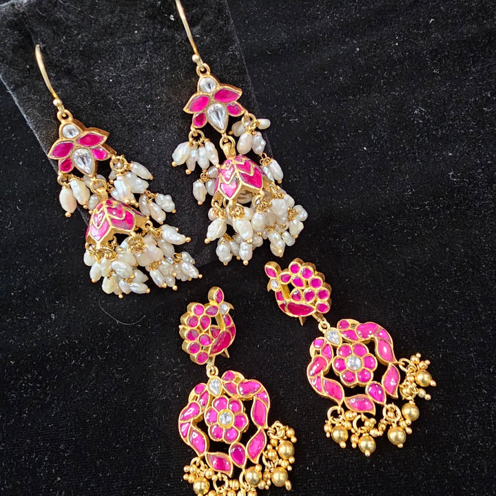 92.5 Silver Kundan earrings