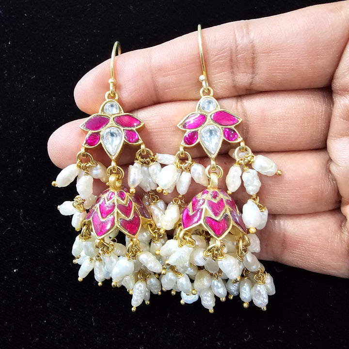 92.5 Silver Kundan earrings