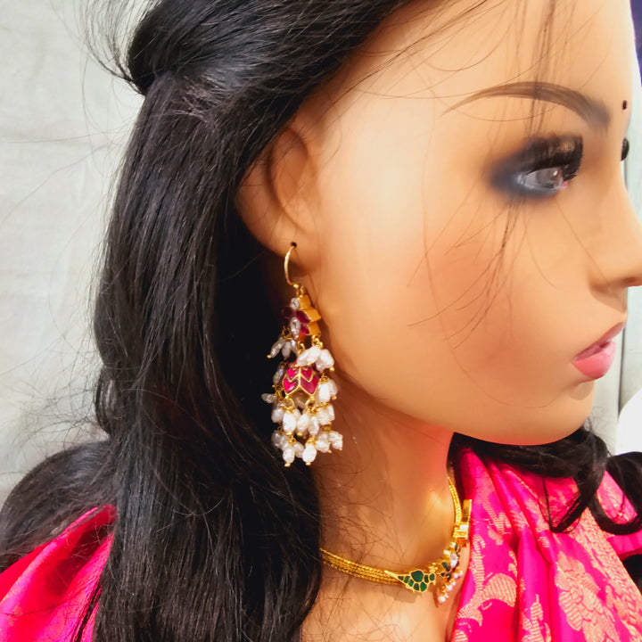 92.5 Silver Kundan earrings