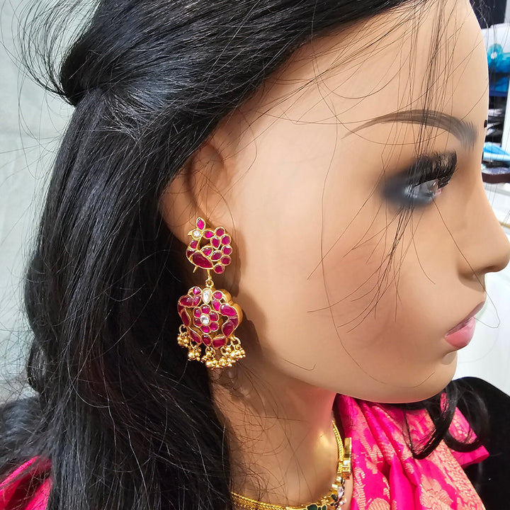 92.5 Silver Kundan earrings