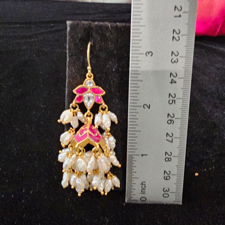 92.5 Silver Kundan earrings