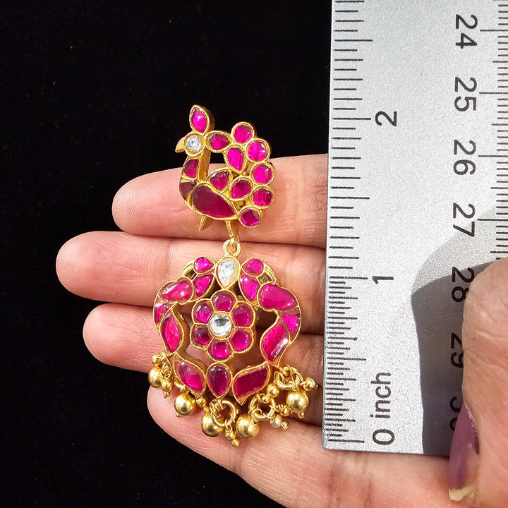 92.5 Silver Kundan earrings