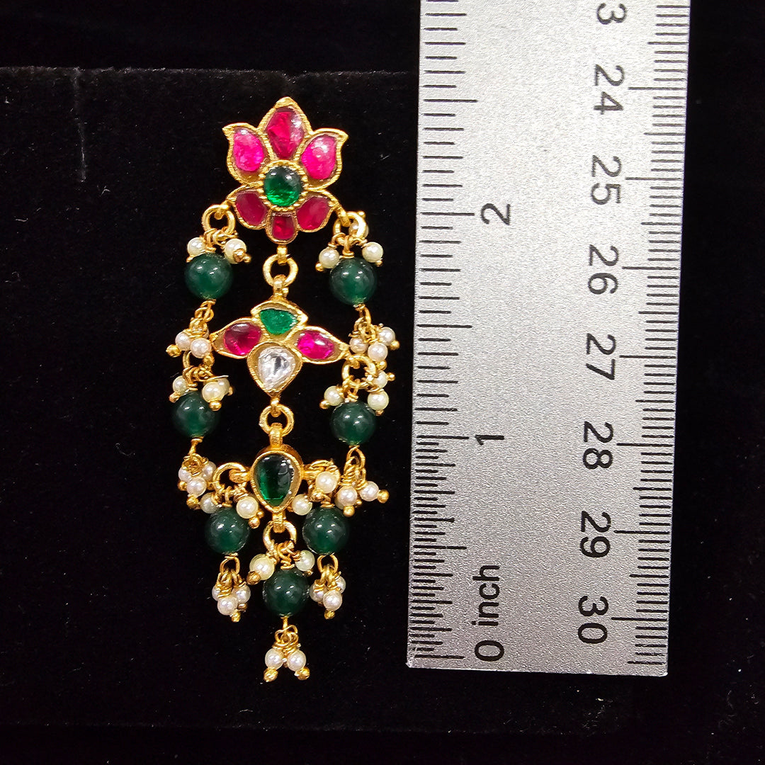 Silver Kundan earrings