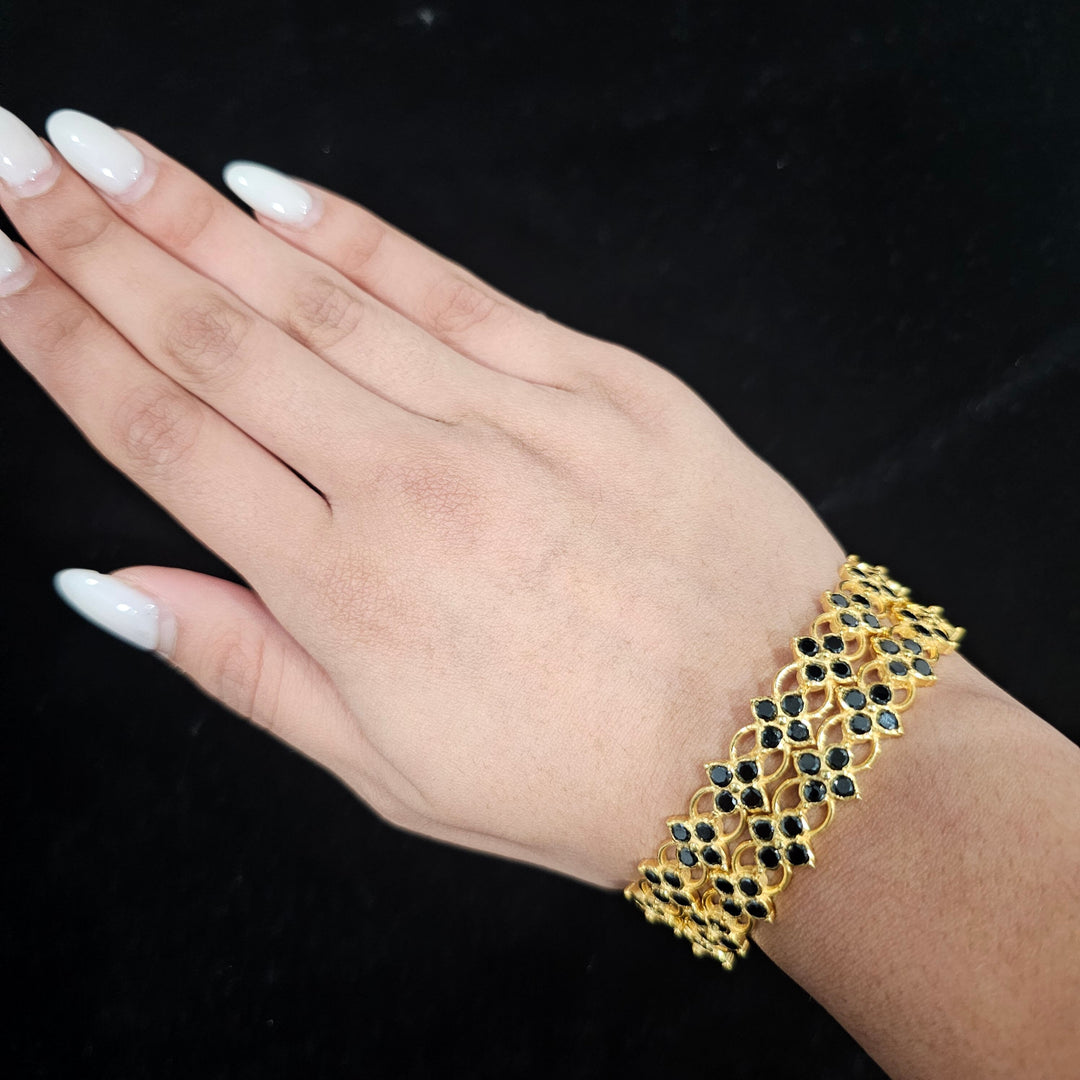 Black stones Bangle set