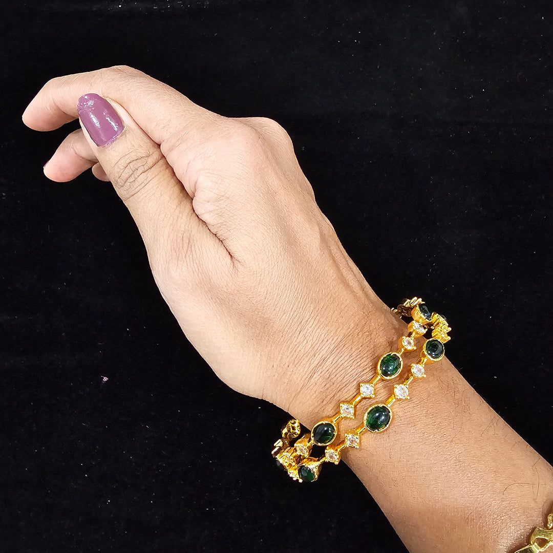 Green Pota Bangle set