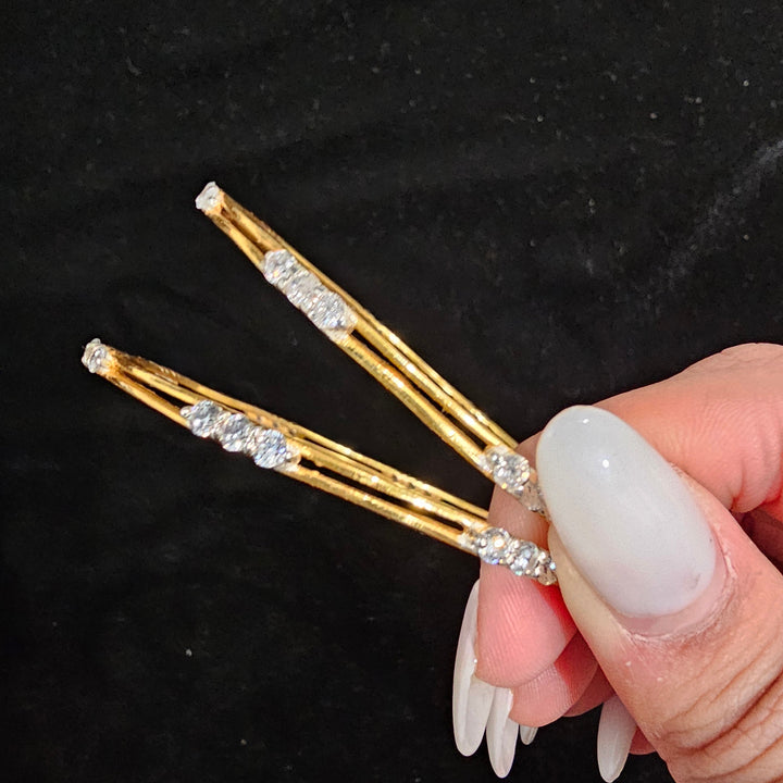 cz silver Bangle set