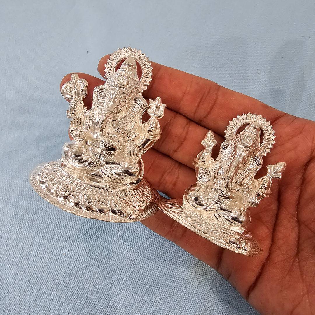 Silver Hallow Ganesh Idol