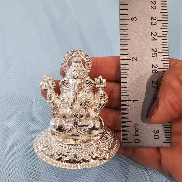 Silver Hallow Ganesh Idol