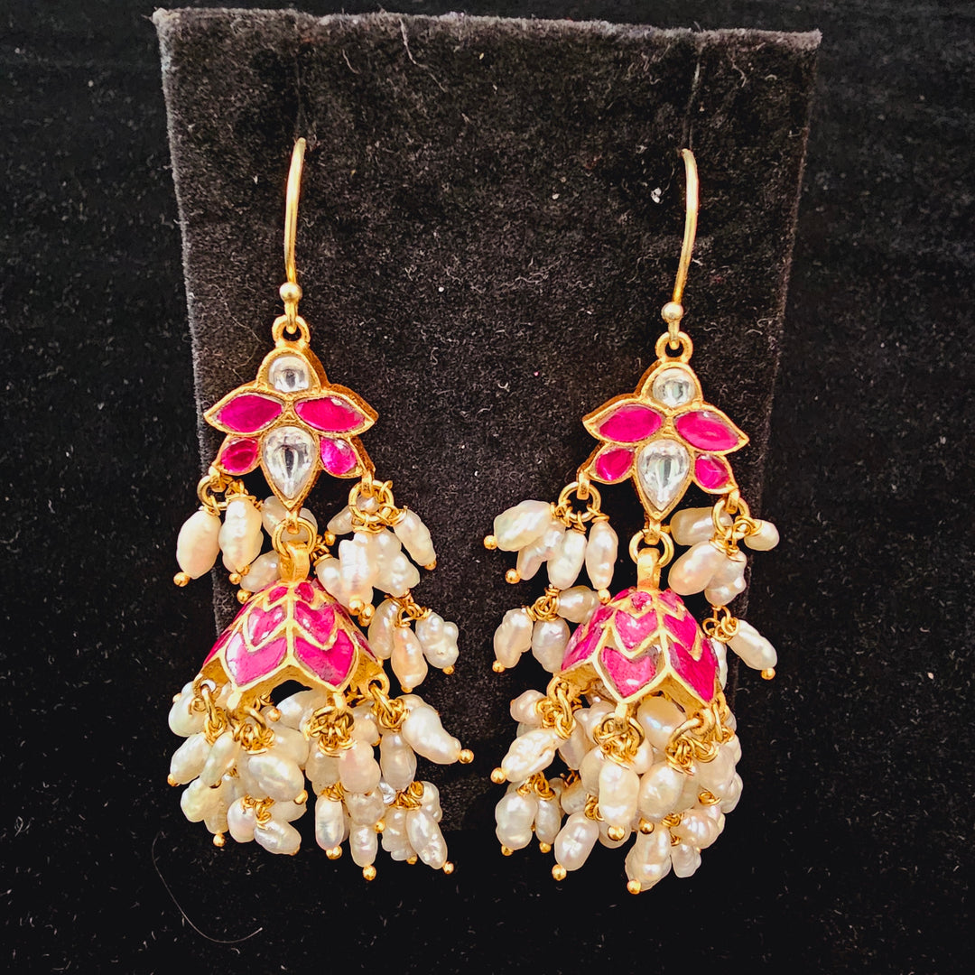 92.5 Silver Kundan earrings