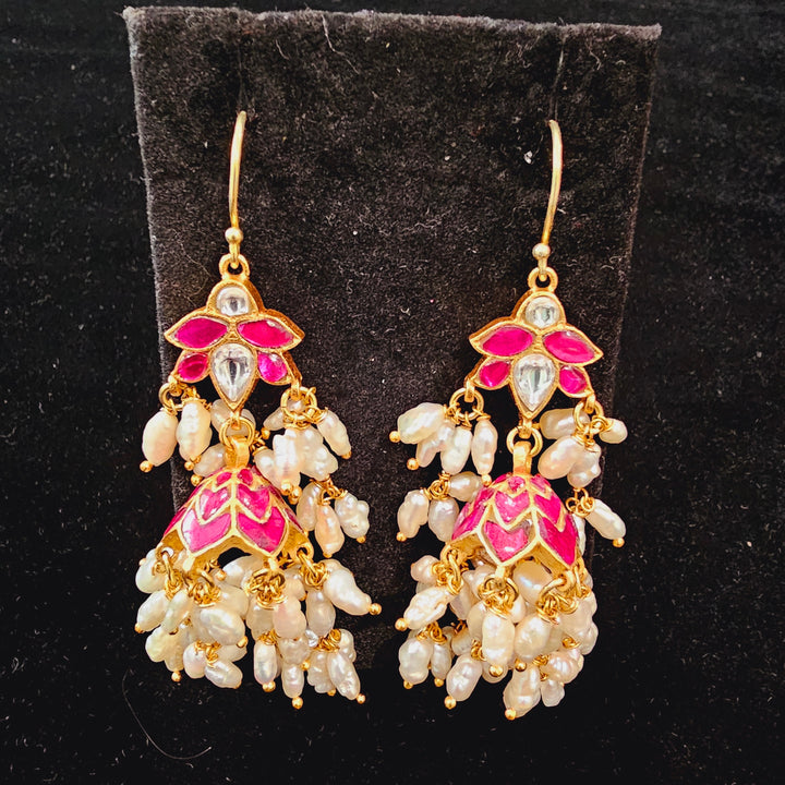 92.5 Silver Kundan earrings