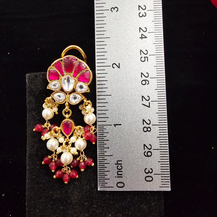 Silver Kundan earrings