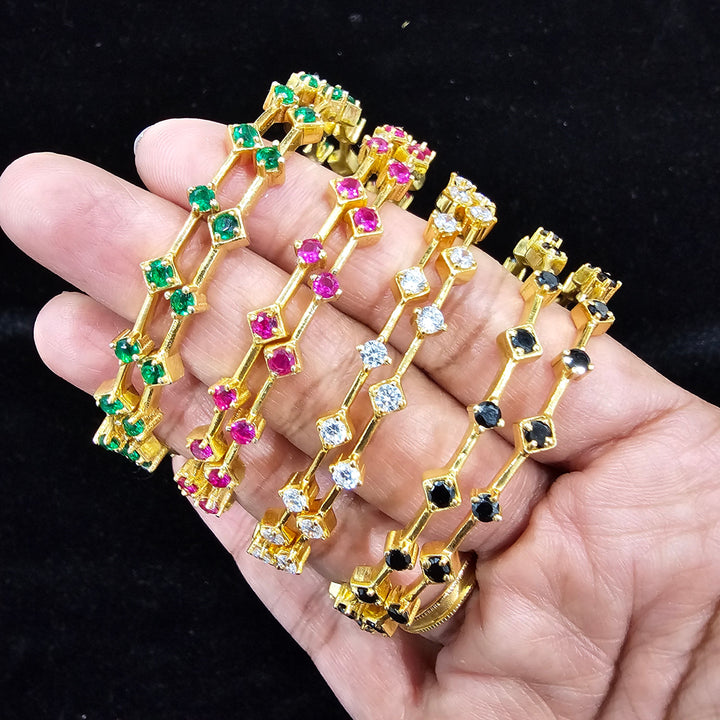 silver CZ Bangle set