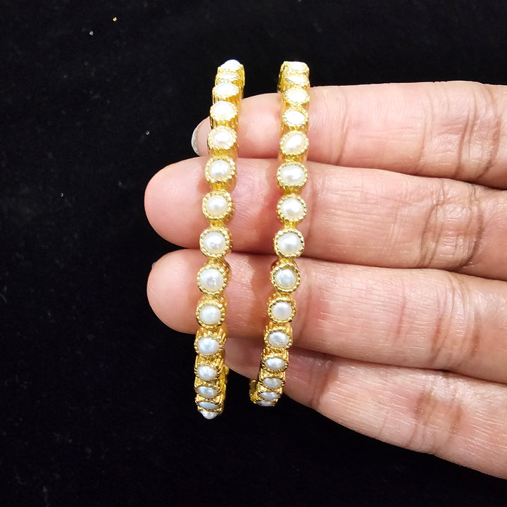 silver pearl Bangle set