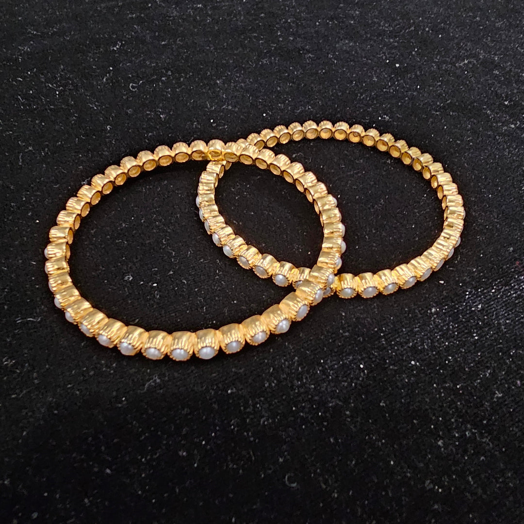 silver pearl Bangle set