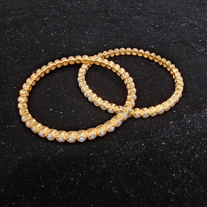 silver pearl Bangle set