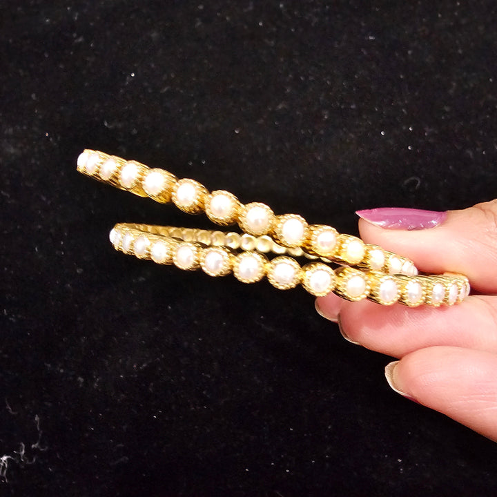 silver pearl Bangle set